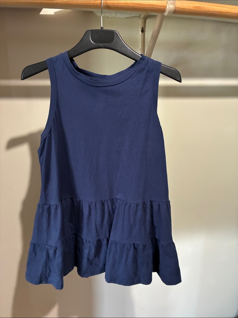 SHEIN Navy Tiered Sleeveless Ruffle Tank